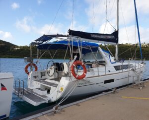 Photo of a 41 foot sailing yacht at berth