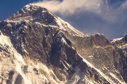 Close up of the peak of Mount Everest