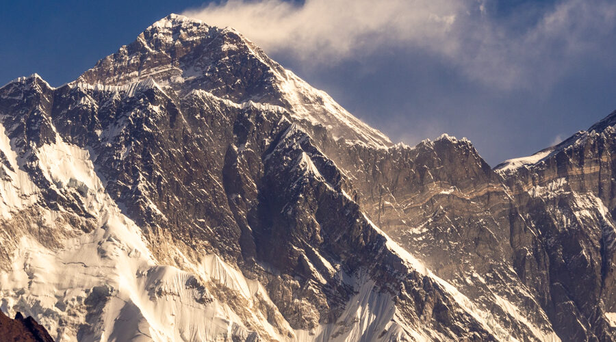 Close up of the peak of Mount Everest