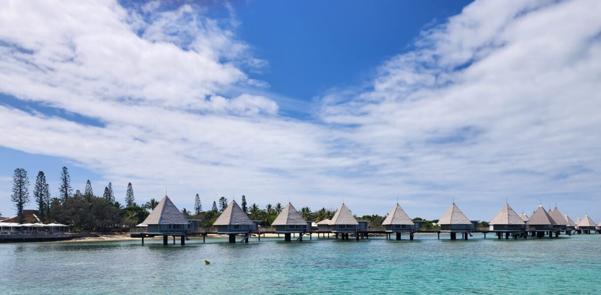 Row of overwater bungalows