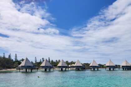 Row of overwater bungalows